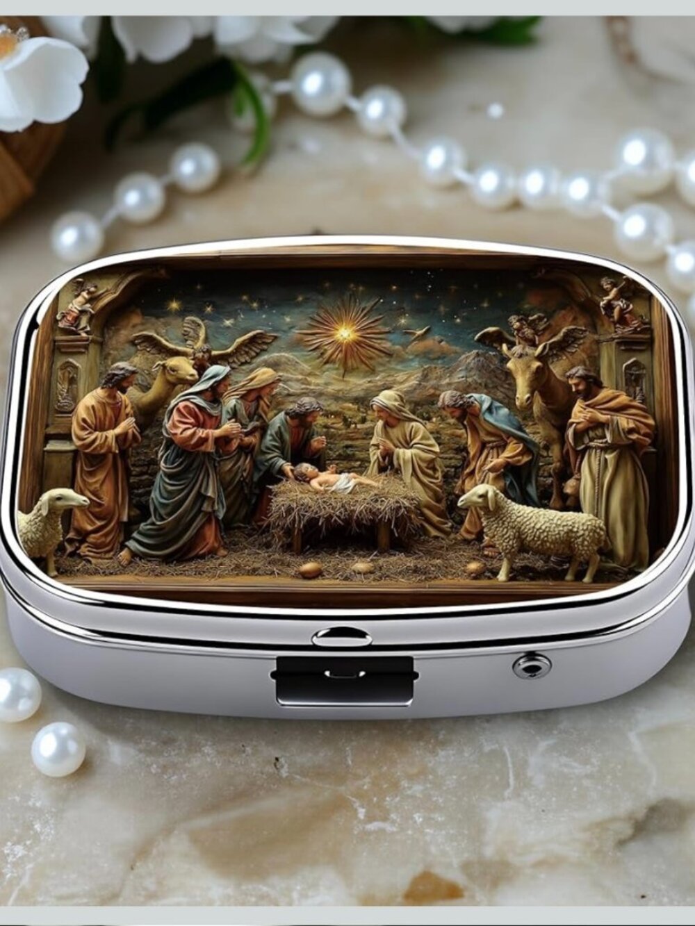 NWOT - Metal Rectangular 2-Compartment Pill Containers - Picture 6 of 10